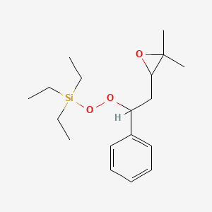 molecular formula C18H30O3Si B14202863 Silane, [[2-(3,3-dimethyloxiranyl)-1-phenylethyl]dioxy]triethyl- CAS No. 830345-36-3