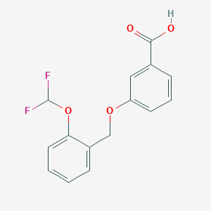 molecular formula C15H12F2O4 B1420287 3-{[2-(二氟甲氧基)苯基]甲氧基}苯甲酸 CAS No. 1095565-68-6