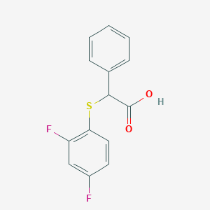 molecular formula C14H10F2O2S B1420288 2-[(2,4-Difluorophenyl)sulfanyl]-2-phenylacetic acid CAS No. 1097125-21-7