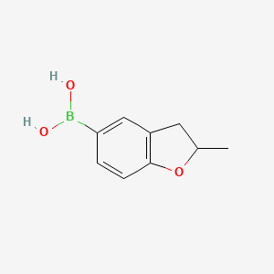 molecular formula C9H11BO3 B1420296 (2-Methyl-2,3-dihydro-1-benzofuran-5-YL)boronic acid CAS No. 1028748-11-9