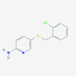molecular formula C12H11ClN2S B1420297 5-{[(2-Chlorophenyl)methyl]sulfanyl}pyridin-2-amine CAS No. 1095503-57-3