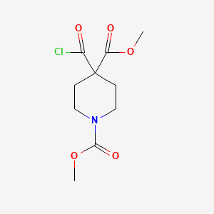 molecular formula C10H14ClNO5 B14202998 Dimethyl 4-(chlorocarbonyl)piperidine-1,4-dicarboxylate CAS No. 923020-98-8