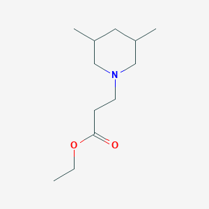 molecular formula C12H23NO2 B1420302 Ethyl 3-(3,5-dimethylpiperidin-1-yl)propanoate CAS No. 1099610-67-9