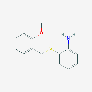 molecular formula C14H15NOS B1420303 2-{[(2-Methoxyphenyl)methyl]sulfanyl}aniline CAS No. 1094690-40-0