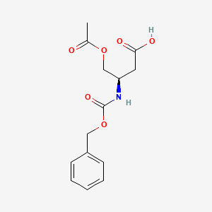 molecular formula C14H17NO6 B14203077 (3R)-4-(Acetyloxy)-3-{[(benzyloxy)carbonyl]amino}butanoic acid CAS No. 922705-26-8