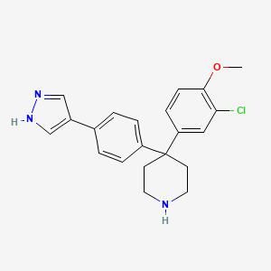 molecular formula C21H22ClN3O B14203150 Piperidine, 4-(3-chloro-4-methoxyphenyl)-4-[4-(1H-pyrazol-4-yl)phenyl]- CAS No. 857532-17-3