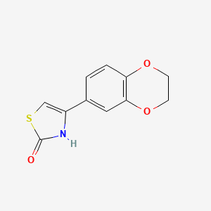 molecular formula C11H9NO3S B1420317 4-(2,3-Dihydrobenzo[b][1,4]dioxin-7-YL)thiazol-2-ol CAS No. 925006-39-9