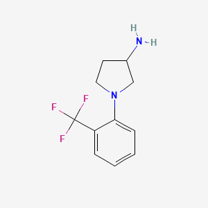 molecular formula C11H13F3N2 B1420319 1-[2-(Trifluoromethyl)phenyl]pyrrolidin-3-amine CAS No. 1096326-52-1
