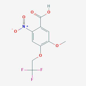 molecular formula C10H8F3NO6 B1420321 5-Methoxy-2-nitro-4-(2,2,2-trifluoroethoxy)benzoic acid CAS No. 1096802-82-2
