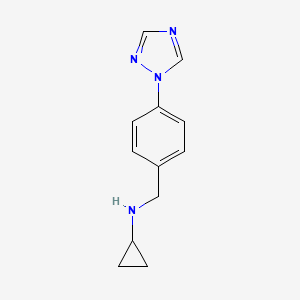 molecular formula C12H14N4 B1420323 N-{[4-(1H-1,2,4-三唑-1-基)苯基]甲基}环丙胺 CAS No. 1095118-30-1