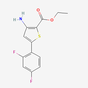 molecular formula C13H11F2NO2S B1420327 Ethyl 3-amino-5-(2,4-difluorophenyl)thiophene-2-carboxylate CAS No. 1096972-46-1