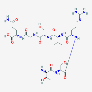 molecular formula C28H51N11O12 B14203346 H-Thr-Ser-Arg-Val-Ser-Gly-Gln-OH CAS No. 869467-35-6