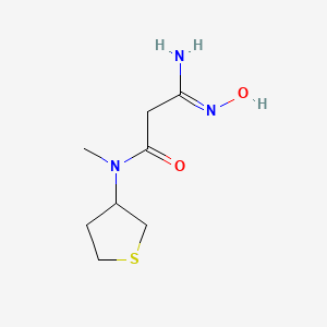molecular formula C8H15N3O2S B1420343 2-(N'-hydroxycarbamimidoyl)-N-methyl-N-(thiolan-3-yl)acetamide CAS No. 1095632-67-9