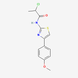 molecular formula C13H13ClN2O2S B1420355 2-chloro-N-[4-(4-methoxyphenyl)-1,3-thiazol-2-yl]propanamide CAS No. 1111156-03-6