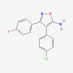 molecular formula C15H10ClFN2O B1420360 4-(4-Chlorophenyl)-3-(4-fluorophenyl)-1,2-oxazol-5-amine CAS No. 1097153-49-5