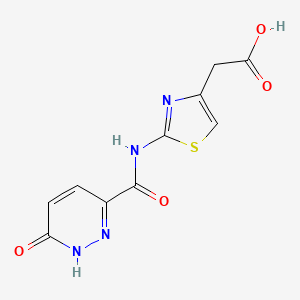 molecular formula C10H8N4O4S B1420362 2-[2-(6-Oxo-1,6-dihydropyridazine-3-amido)-1,3-thiazol-4-yl]acetic acid CAS No. 1098367-82-8