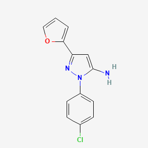 molecular formula C13H10ClN3O B1420363 1-(4-chlorophenyl)-3-(furan-2-yl)-1H-pyrazol-5-amine CAS No. 1154567-07-3