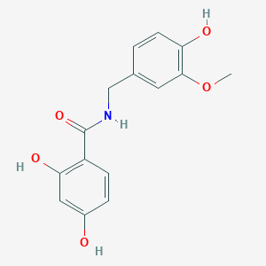 molecular formula C15H15NO5 B14203645 Benzamide, 2,4-dihydroxy-N-[(4-hydroxy-3-methoxyphenyl)methyl]- CAS No. 877207-36-8