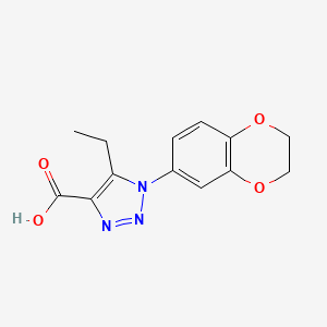 molecular formula C13H13N3O4 B1420367 1-(2,3-dihydro-1,4-benzodioxin-6-yl)-5-ethyl-1H-1,2,3-triazole-4-carboxylic acid CAS No. 1097065-24-1