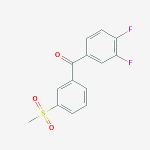 molecular formula C14H10F2O3S B1420369 (3,4-Difluorophenyl)(3-methanesulfonylphenyl)methanone CAS No. 1097139-98-4