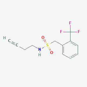 molecular formula C12H12F3NO2S B14203697 Benzenemethanesulfonamide, N-3-butynyl-2-(trifluoromethyl)- CAS No. 828283-27-8