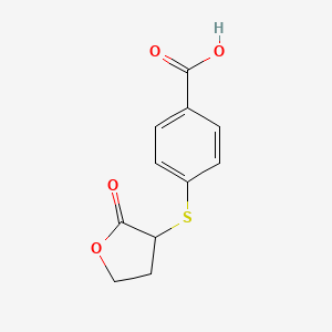 molecular formula C11H10O4S B1420371 4-[(2-Oxooxolan-3-yl)sulfanyl]benzoic acid CAS No. 1098379-73-7