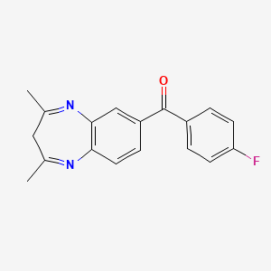 molecular formula C18H15FN2O B14203719 Methanone, (2,4-dimethyl-3H-1,5-benzodiazepin-7-yl)(4-fluorophenyl)- CAS No. 916480-79-0