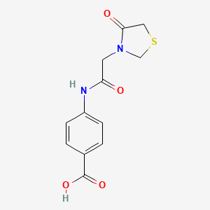 molecular formula C12H12N2O4S B1420372 4-[2-(4-Oxo-1,3-thiazolidin-3-yl)acetamido]benzoic acid CAS No. 1099142-27-4