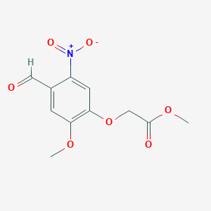 molecular formula C11H11NO7 B1420374 Methyl (4-formyl-2-methoxy-5-nitrophenoxy)acetate CAS No. 1096323-75-9