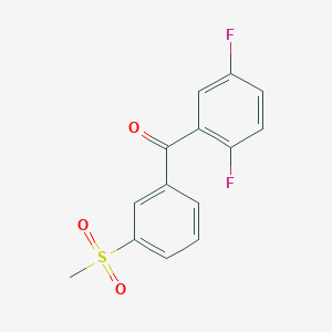 molecular formula C14H10F2O3S B1420376 (2,5-Difluorophenyl)(3-methanesulfonylphenyl)methanone CAS No. 1096958-65-4