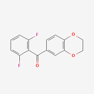 molecular formula C15H10F2O3 B1420378 6-(2,6-Difluorobenzoyl)-2,3-dihydro-1,4-benzodioxine CAS No. 1097078-33-5