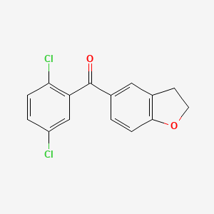 molecular formula C15H10Cl2O2 B1420379 5-(2,5-Dichlorobenzoyl)-2,3-dihydro-1-benzofuran CAS No. 1096942-33-4