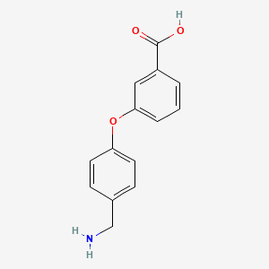 molecular formula C14H13NO3 B14203812 3-[4-(Aminomethyl)phenoxy]benzoic acid CAS No. 828928-21-8