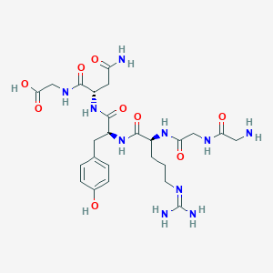 molecular formula C25H38N10O9 B14203857 Glycylglycyl-N~5~-(diaminomethylidene)-L-ornithyl-L-tyrosyl-L-asparaginylglycine CAS No. 872494-40-1