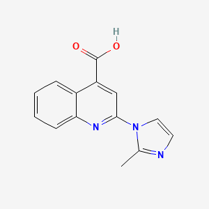 molecular formula C14H11N3O2 B1420389 2-(2-methyl-1H-imidazol-1-yl)quinoline-4-carboxylic acid CAS No. 1097017-32-7