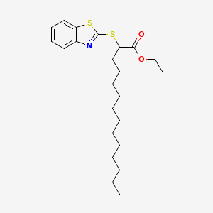 molecular formula C23H35NO2S2 B14203949 Ethyl 2-[(1,3-benzothiazol-2-yl)sulfanyl]tetradecanoate CAS No. 848849-87-6