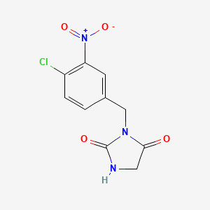 molecular formula C10H8ClN3O4 B1420396 3-[(4-Chloro-3-nitrophenyl)methyl]imidazolidine-2,4-dione CAS No. 1097788-31-2