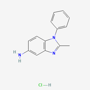 molecular formula C14H14ClN3 B1420397 2-methyl-1-phenyl-1H-benzimidazol-5-amine hydrochloride CAS No. 3018-68-6