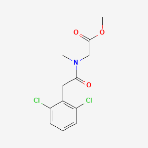 molecular formula C12H13Cl2NO3 B1420398 methyl 2-[2-(2,6-dichlorophenyl)-N-methylacetamido]acetate CAS No. 1153115-13-9