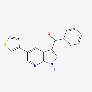 molecular formula C18H12N2OS B14203987 Methanone, phenyl[5-(3-thienyl)-1H-pyrrolo[2,3-b]pyridin-3-yl]- CAS No. 858117-43-8