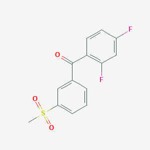 molecular formula C14H10F2O3S B1420405 (2,4-Difluorophenyl)(3-methanesulfonylphenyl)methanone CAS No. 1096971-74-2