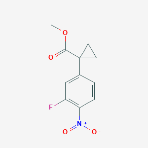 molecular formula C11H10FNO4 B14204055 Methyl 1-(3-fluoro-4-nitrophenyl)cyclopropane-1-carboxylate CAS No. 824937-42-0