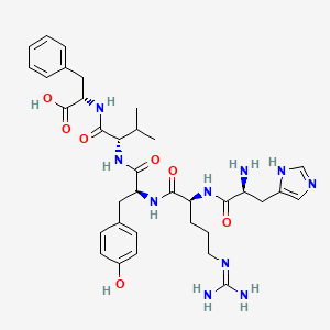 molecular formula C35H48N10O7 B14204072 L-Histidyl-N~5~-(diaminomethylidene)-L-ornithyl-L-tyrosyl-L-valyl-L-phenylalanine CAS No. 824952-01-4