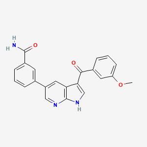 molecular formula C22H17N3O3 B14204084 3-[3-(3-Methoxybenzoyl)-1H-pyrrolo[2,3-b]pyridin-5-yl]benzamide CAS No. 858118-47-5