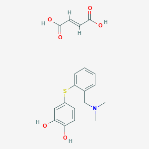 molecular formula C15H17NO2S.C4H4O4 B142041 4-((2-((Dimethylamino)methyl)phenyl)thio)-1,2-benzenediol (Z)-2-butenedioate (1:1) (salt) CAS No. 127906-30-3