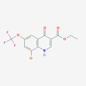 molecular formula C13H9BrF3NO4 B1420413 Ethyl 8-bromo-4-hydroxy-6-(trifluoromethoxy)quinoline-3-carboxylate CAS No. 1072944-81-0