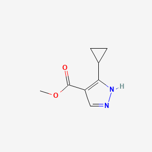 molecular formula C8H10N2O2 B1420414 Methyl 5-cyclopropyl-1H-pyrazole-4-carboxylate CAS No. 1150164-05-8