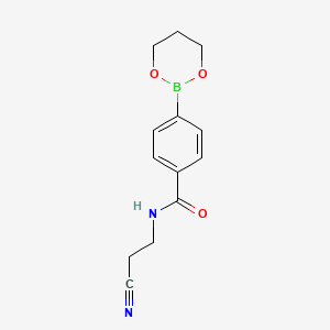molecular formula C13H15BN2O3 B1420416 N-(2-Cyanoethyl)-4-(1,3,2-dioxaborinan-2-yl)benzamide CAS No. 1073372-08-3