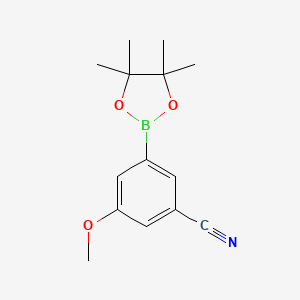 molecular formula C14H18BNO3 B1420425 3-Methoxy-5-(4,4,5,5-tetramethyl-1,3,2-dioxaborolan-2-yl)benzonitrile CAS No. 1035266-33-1