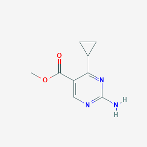 molecular formula C9H11N3O2 B1420431 Methyl 2-amino-4-cyclopropylpyrimidine-5-carboxylate CAS No. 1133115-42-0